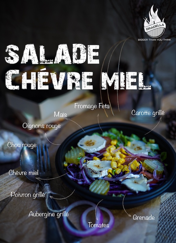 Salade chévre miel